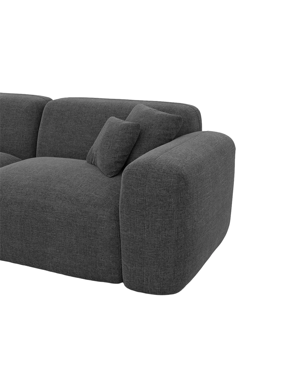 
2-Sitzer Design Sofa „Aras“ mit Strukturstoff-Bezug - Strukturstoff Anthrazit