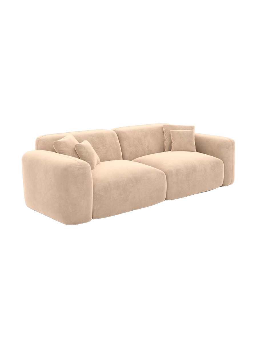 
2-Sitzer Design Sofa „Aras“ mit Samtbezug - Samtbezug Beige