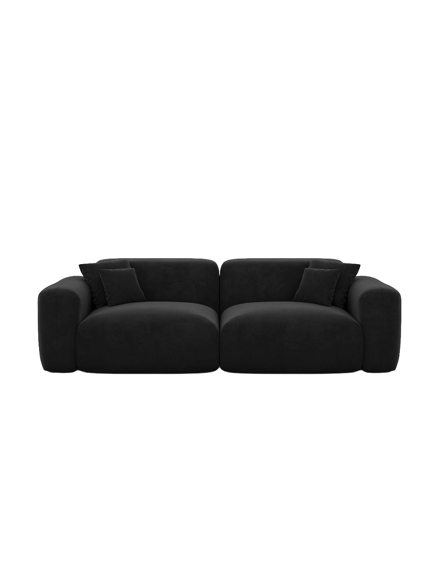 
2-Seater Designer Sofa “Aras” with Velvet Upholstery - Velvet cover Beige
