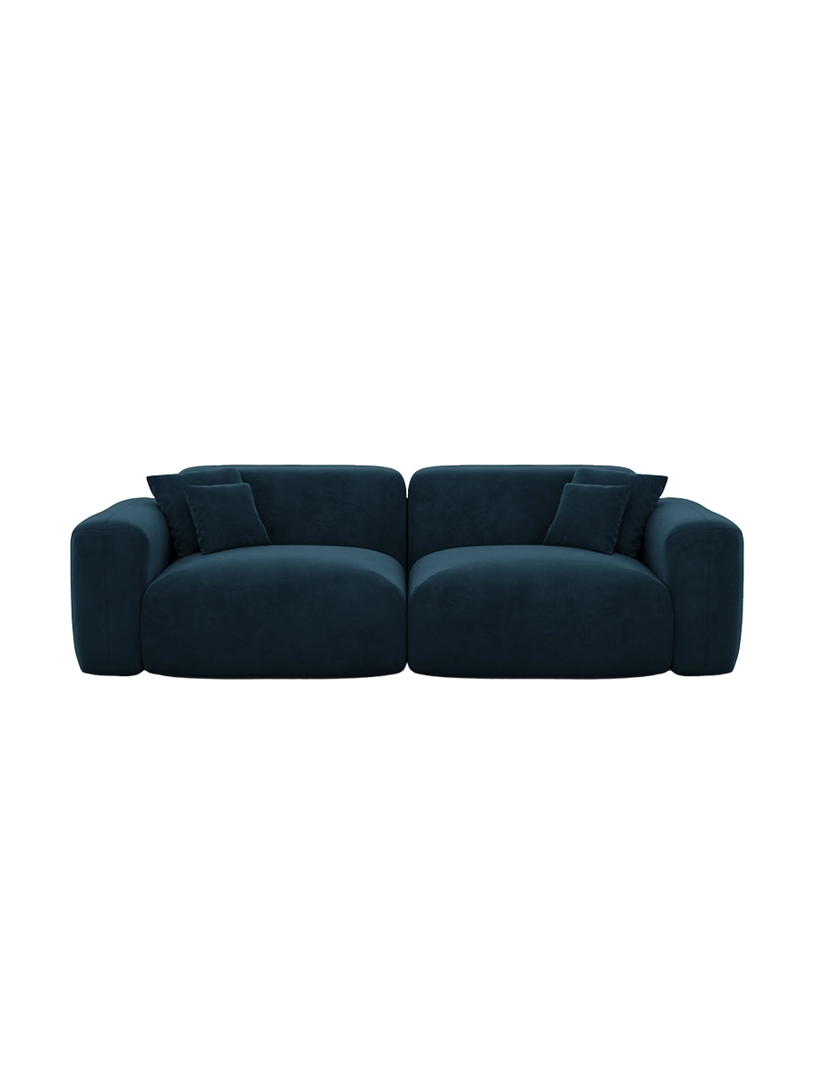 
2-Seater Designer Sofa “Aras” with Velvet Upholstery - Velvet cover Beige