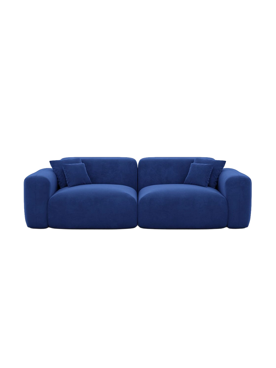 
2-Seater Designer Sofa “Aras” with Velvet Upholstery - Velvet cover Beige