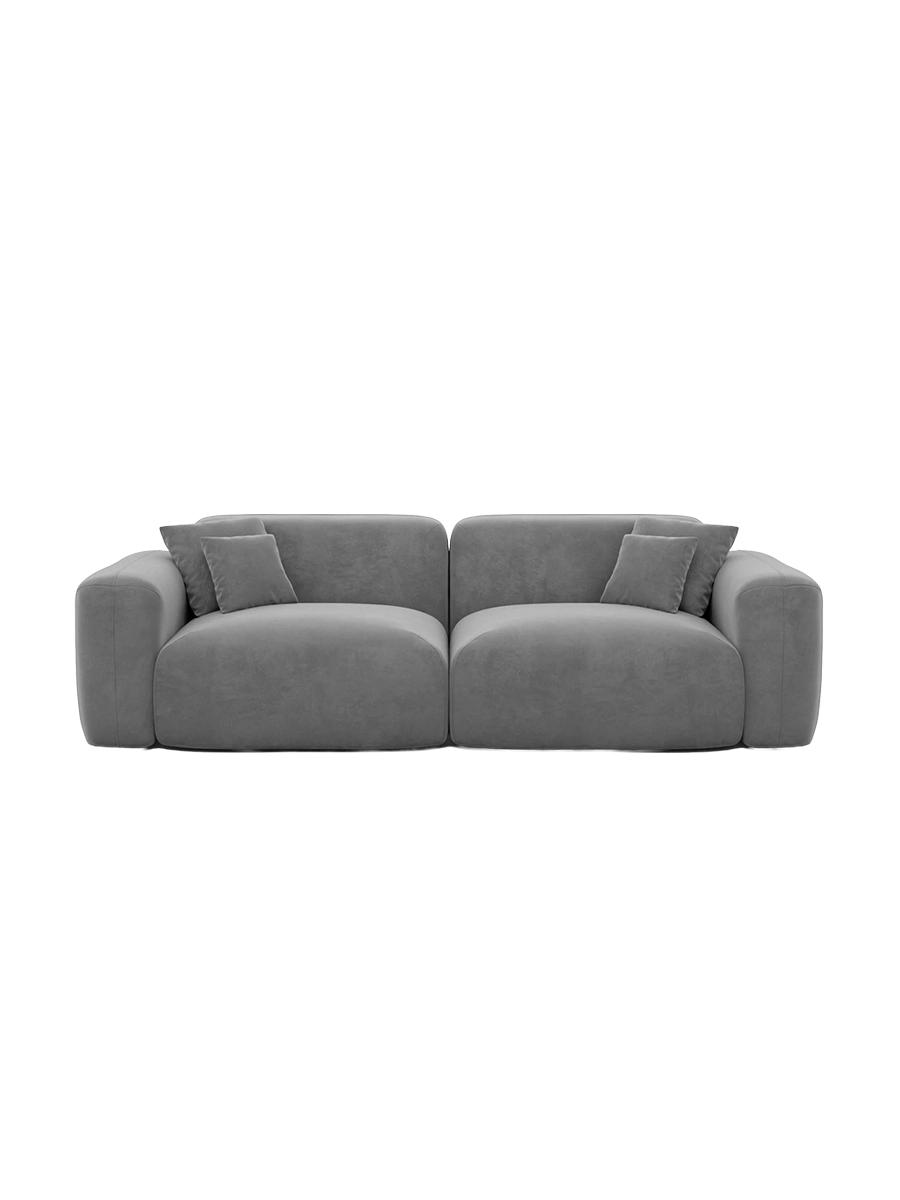 
2-Seater Designer Sofa “Aras” with Velvet Upholstery - Velvet cover Beige
