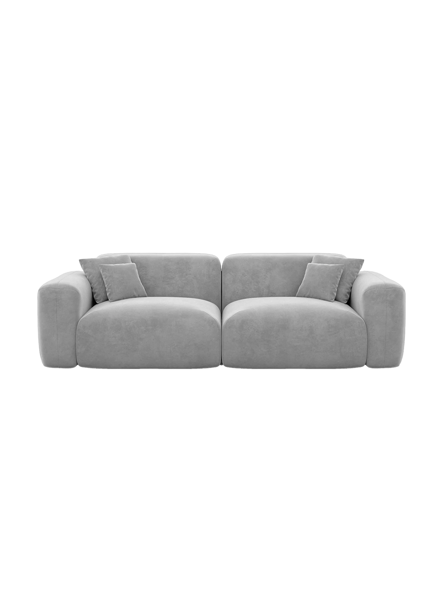 
2-Seater Designer Sofa “Aras” with Velvet Upholstery - Velvet cover Beige