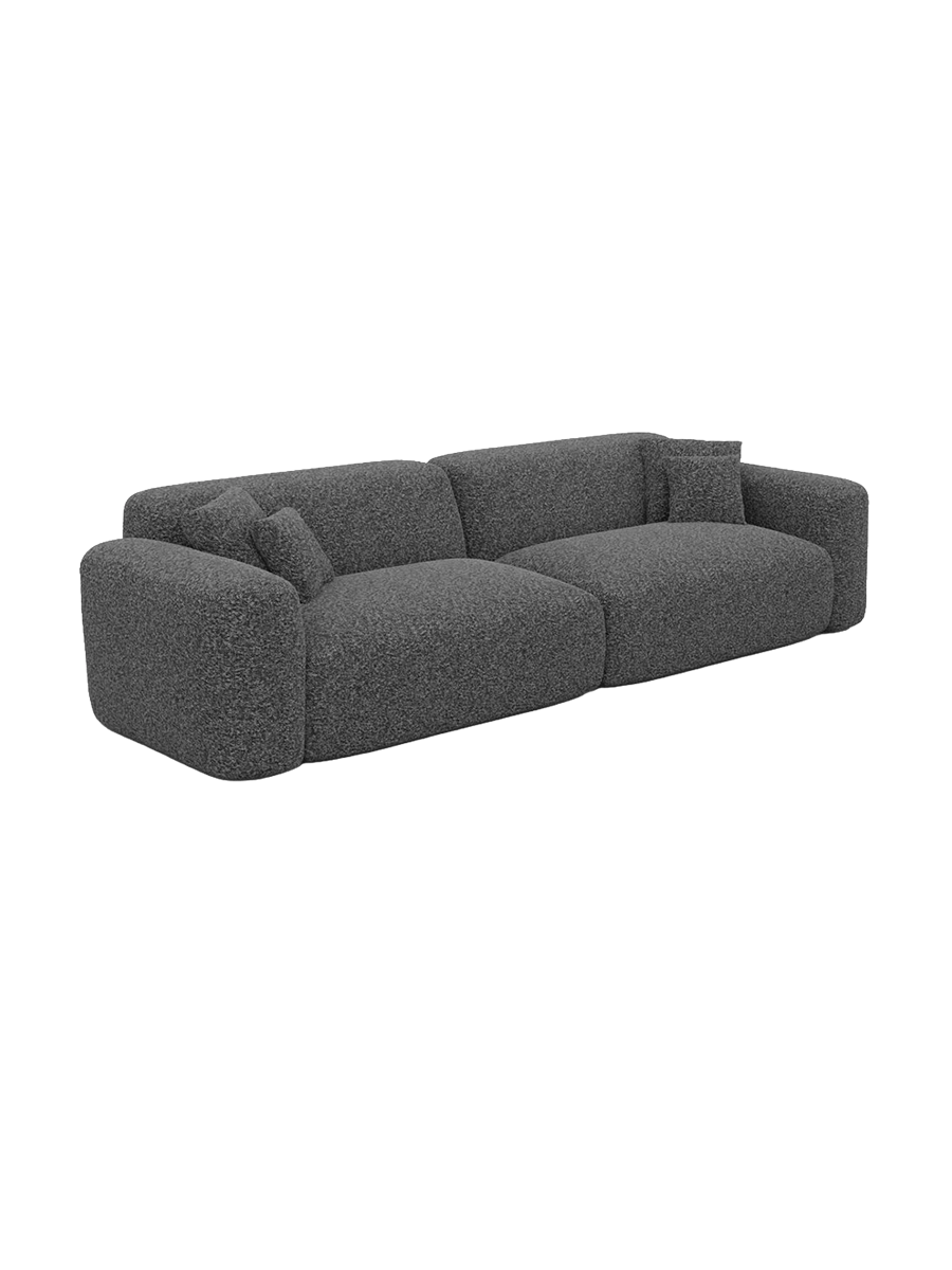 
3-Sitzer Design Sofa „Aras“ mit Bouclé-Bezug - Bouclé Graphit