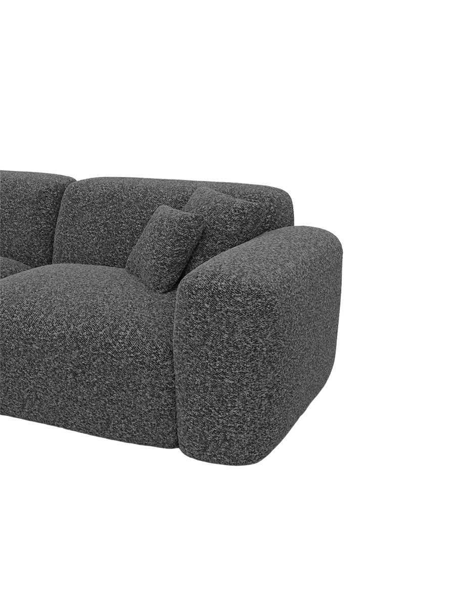 
3-seater designer sofa “Aras” with bouclé upholstery - Bouclé Graphite