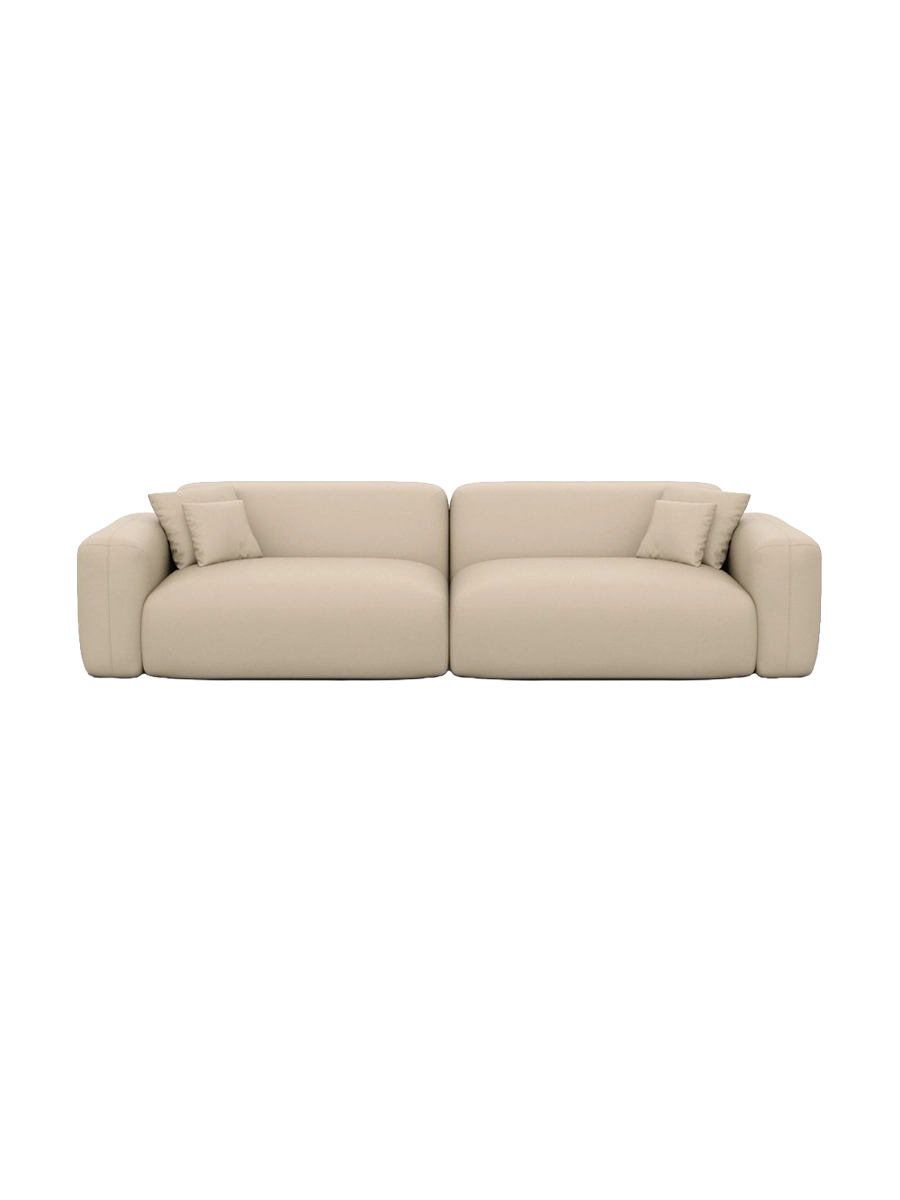 
3-Sitzer Design Echtleder Sofa „Aras“ - Echtleder Beige