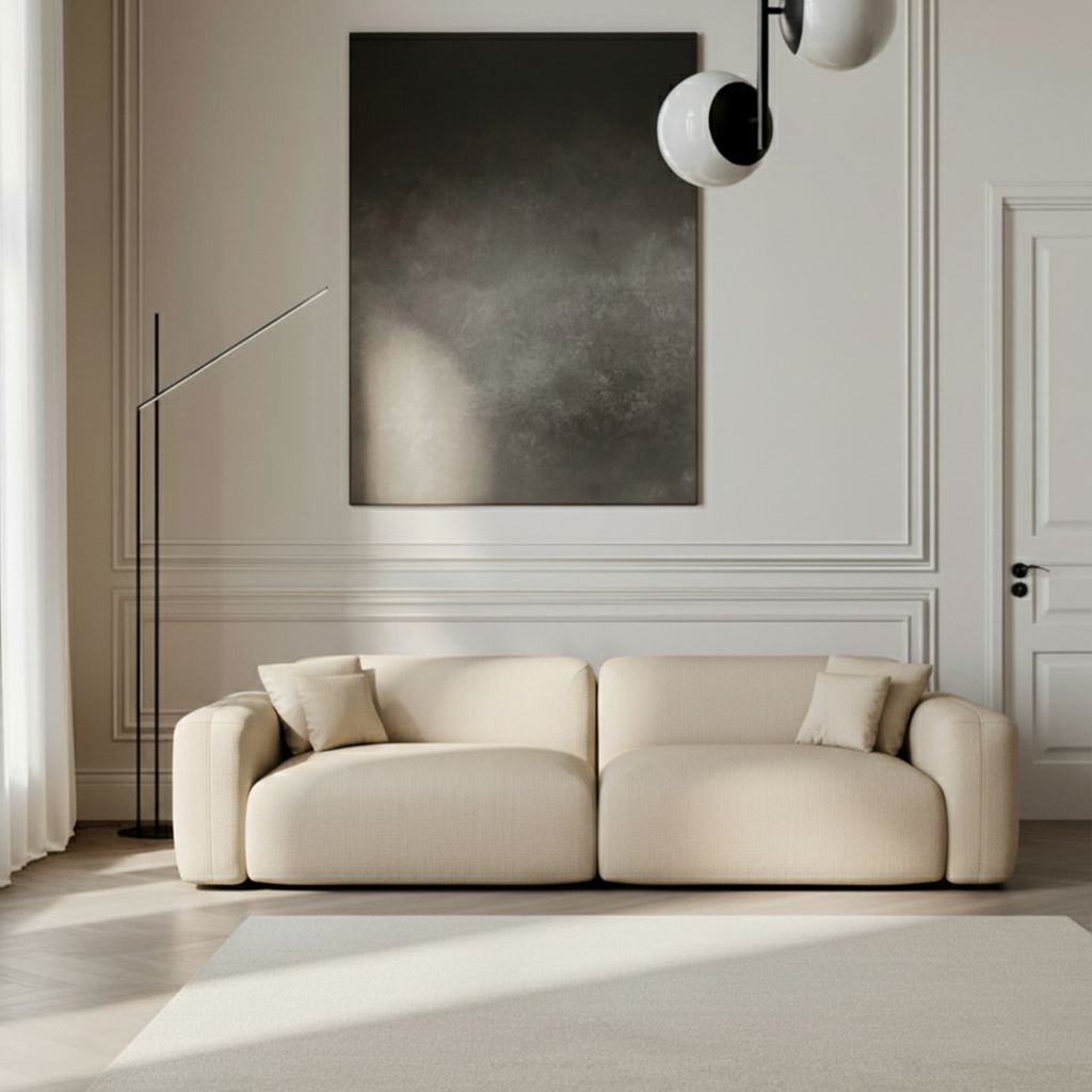 
3-Sitzer Design Echtleder Sofa „Aras“ - Echtleder Beige