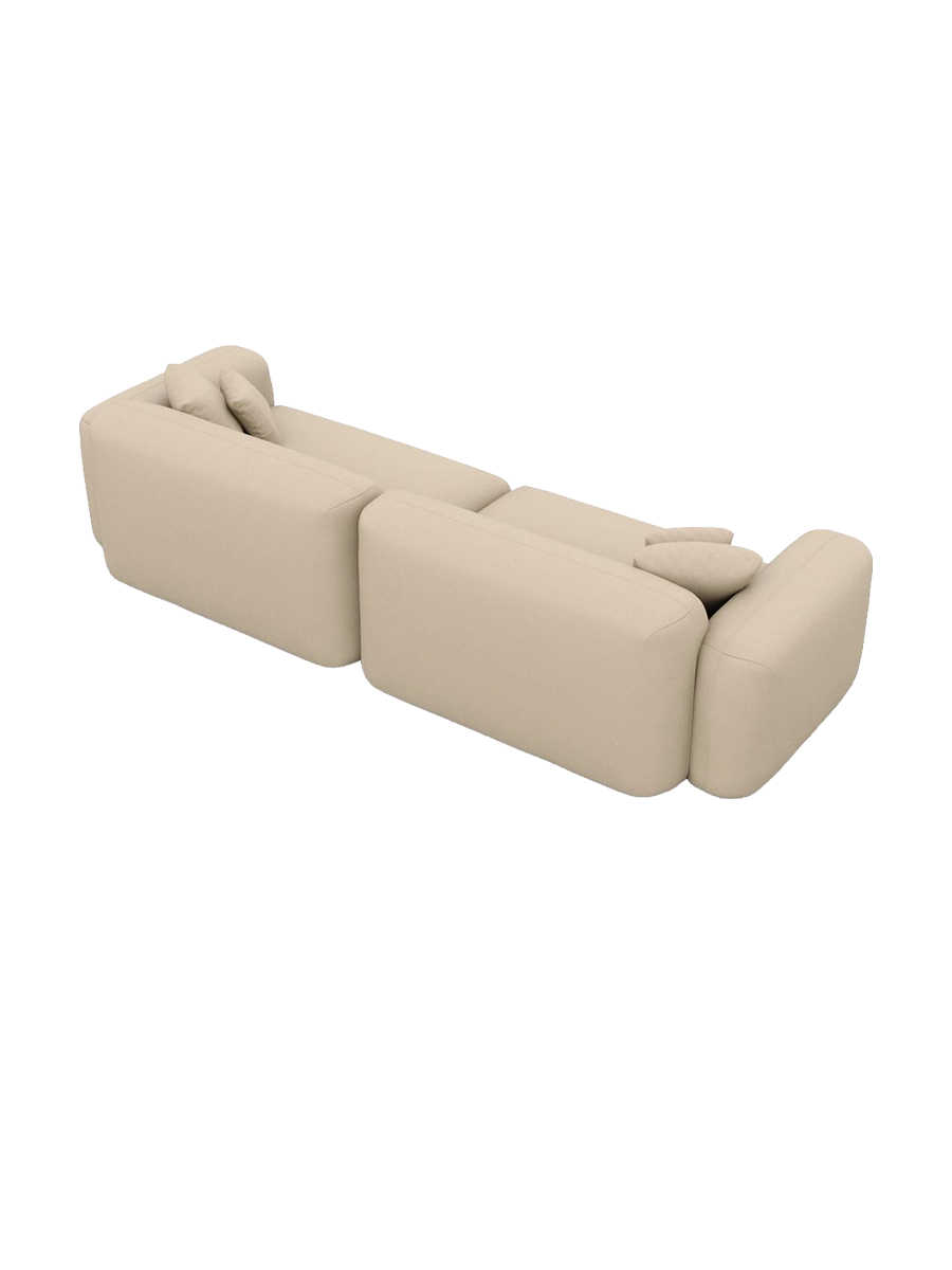 
3-Sitzer Design Echtleder Sofa „Aras“ - Echtleder Beige