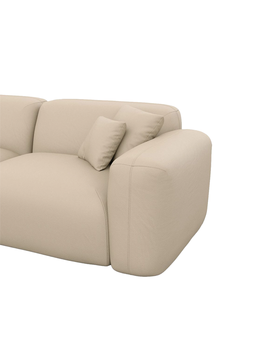 
3-Sitzer Design Echtleder Sofa „Aras“ - Echtleder Beige