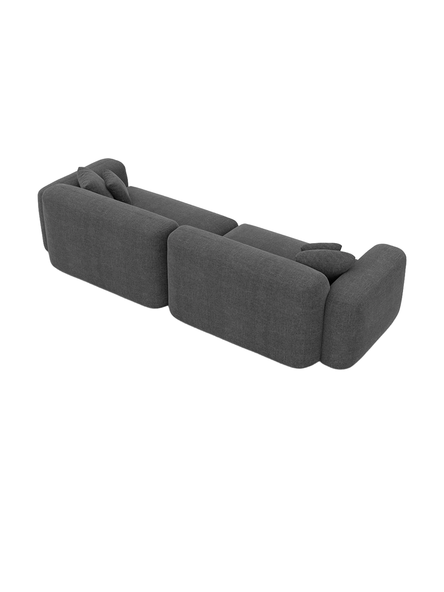 
3-Sitzer Design Sofa „Aras“ mit Strukturstoff-Bezug - Strukturstoff Anthrazit