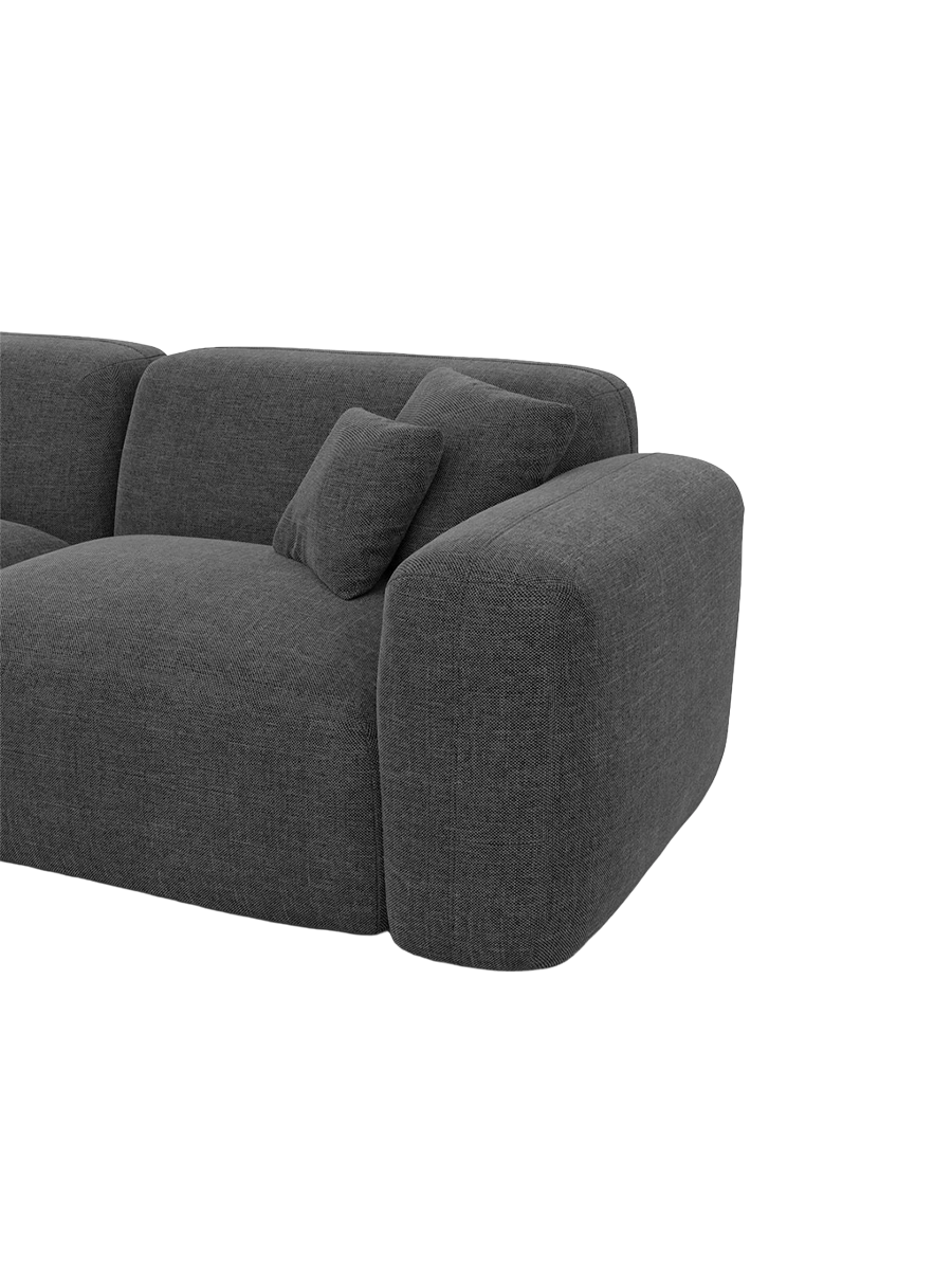 
3-Sitzer Design Sofa „Aras“ mit Strukturstoff-Bezug - Strukturstoff Anthrazit