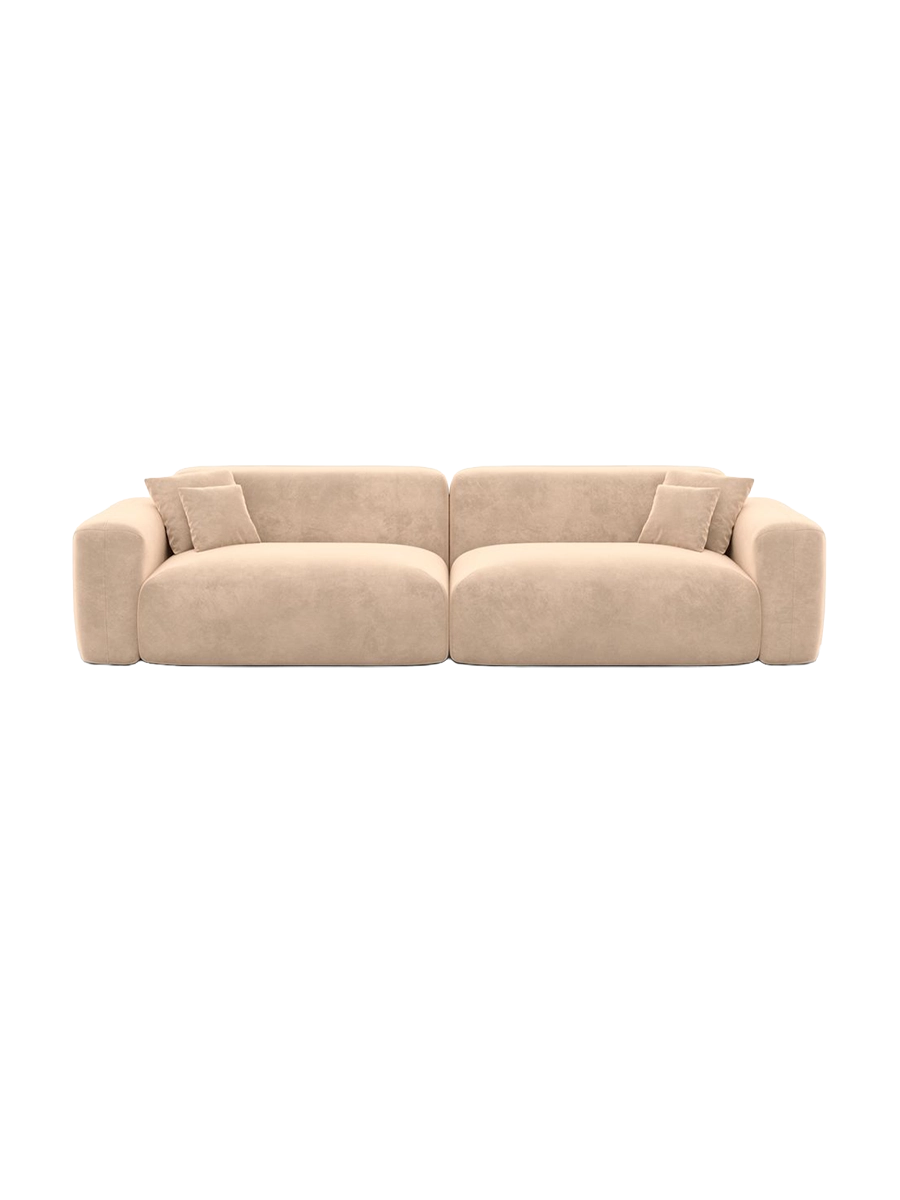 
3-Sitzer Design Sofa „Aras“ mit Samtbezug - Samtbezug Beige