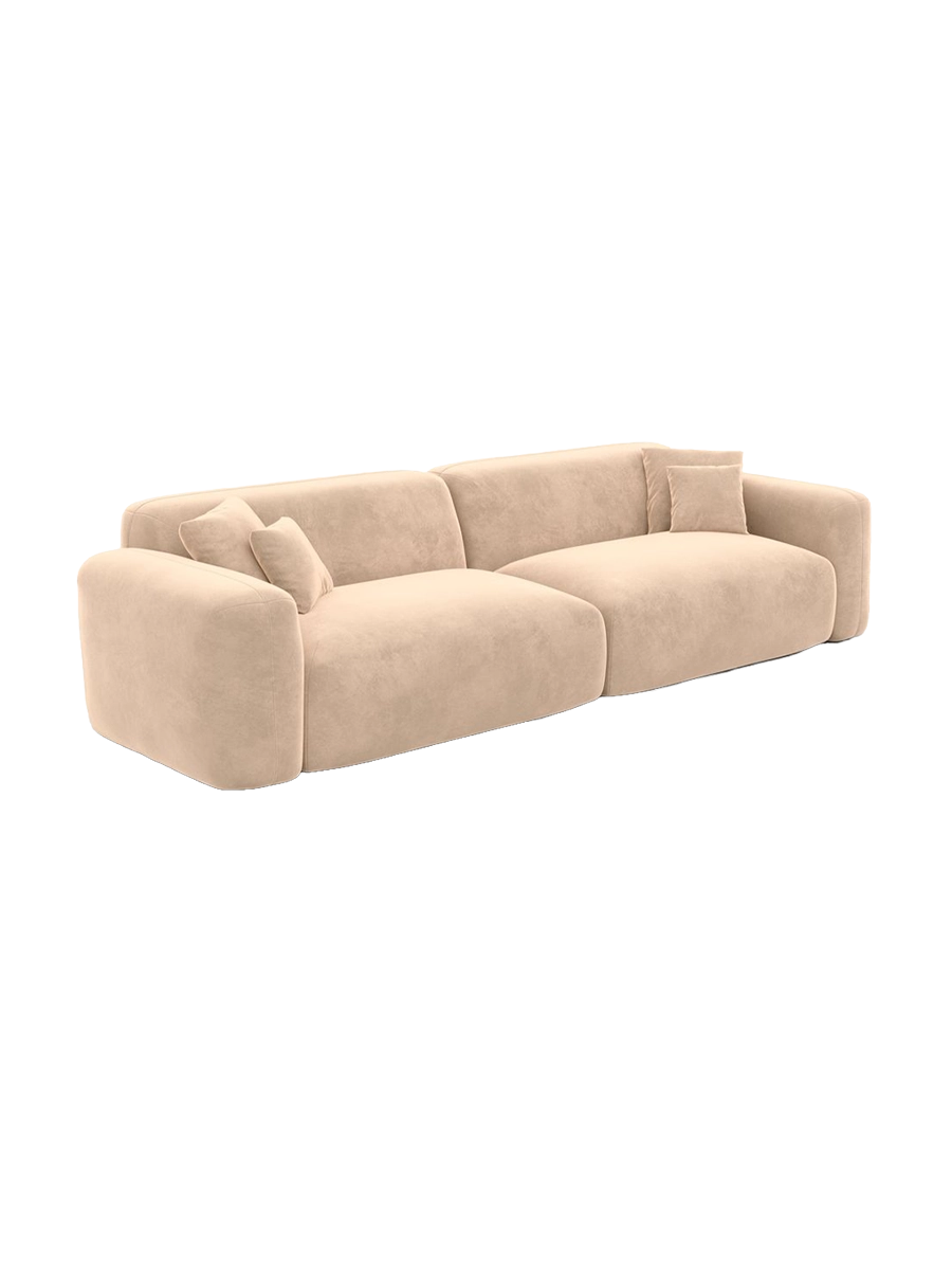 
3-Sitzer Design Sofa „Aras“ mit Samtbezug - Samtbezug Beige