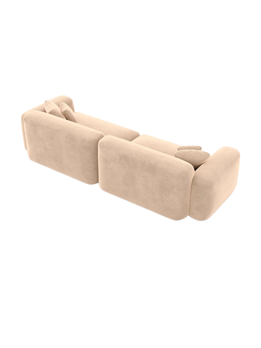 
3-Sitzer Design Sofa „Aras“ mit Samtbezug - Samtbezug Beige