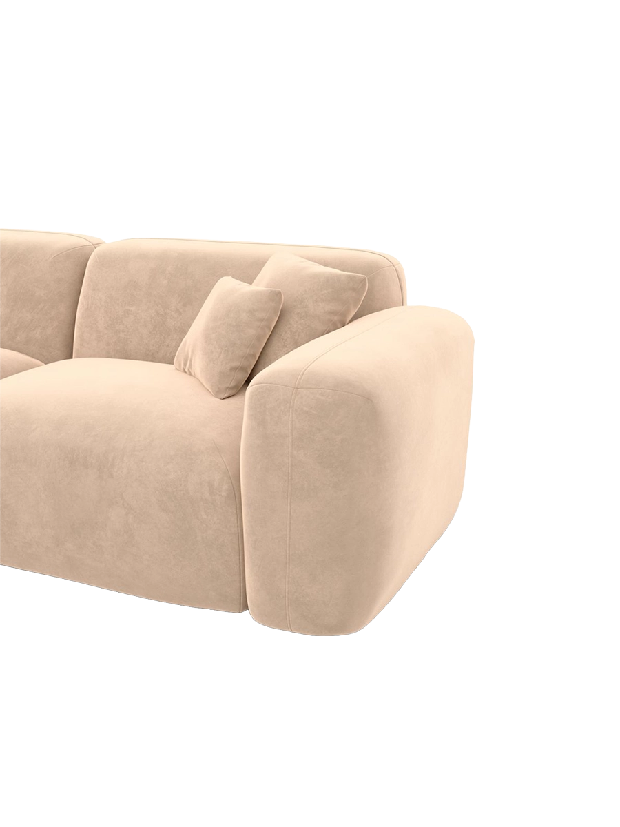 
3-Sitzer Design Sofa „Aras“ mit Samtbezug - Samtbezug Beige