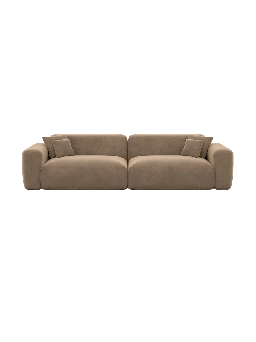 
3-Sitzer Design Sofa „Aras“ mit Samtbezug - Samtbezug Beige