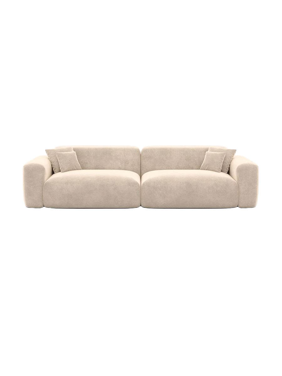 
3-Sitzer Design Sofa „Aras“ mit Samtbezug - Samtbezug Beige