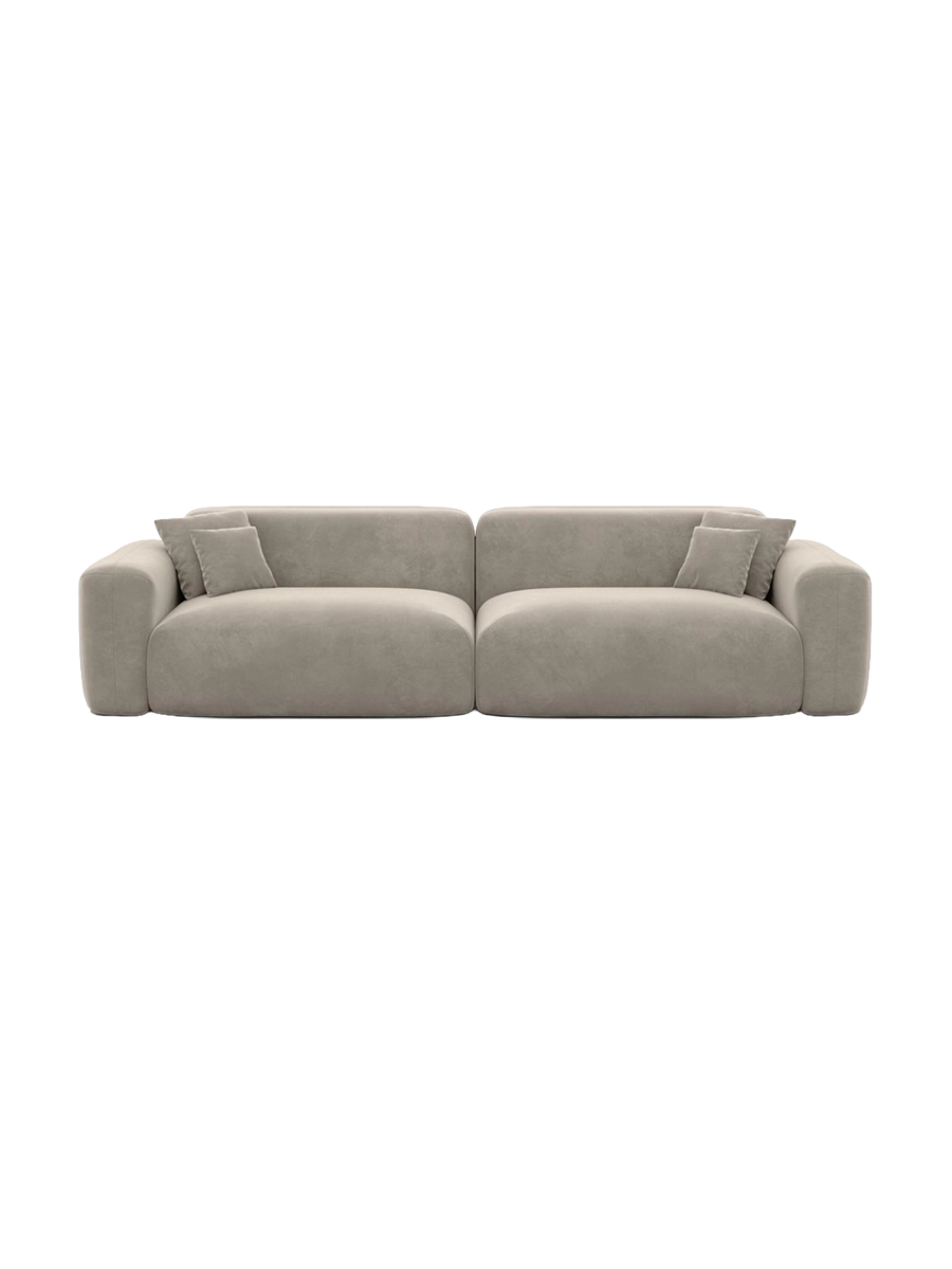 
3-Sitzer Design Sofa „Aras“ mit Samtbezug - Samtbezug Beige