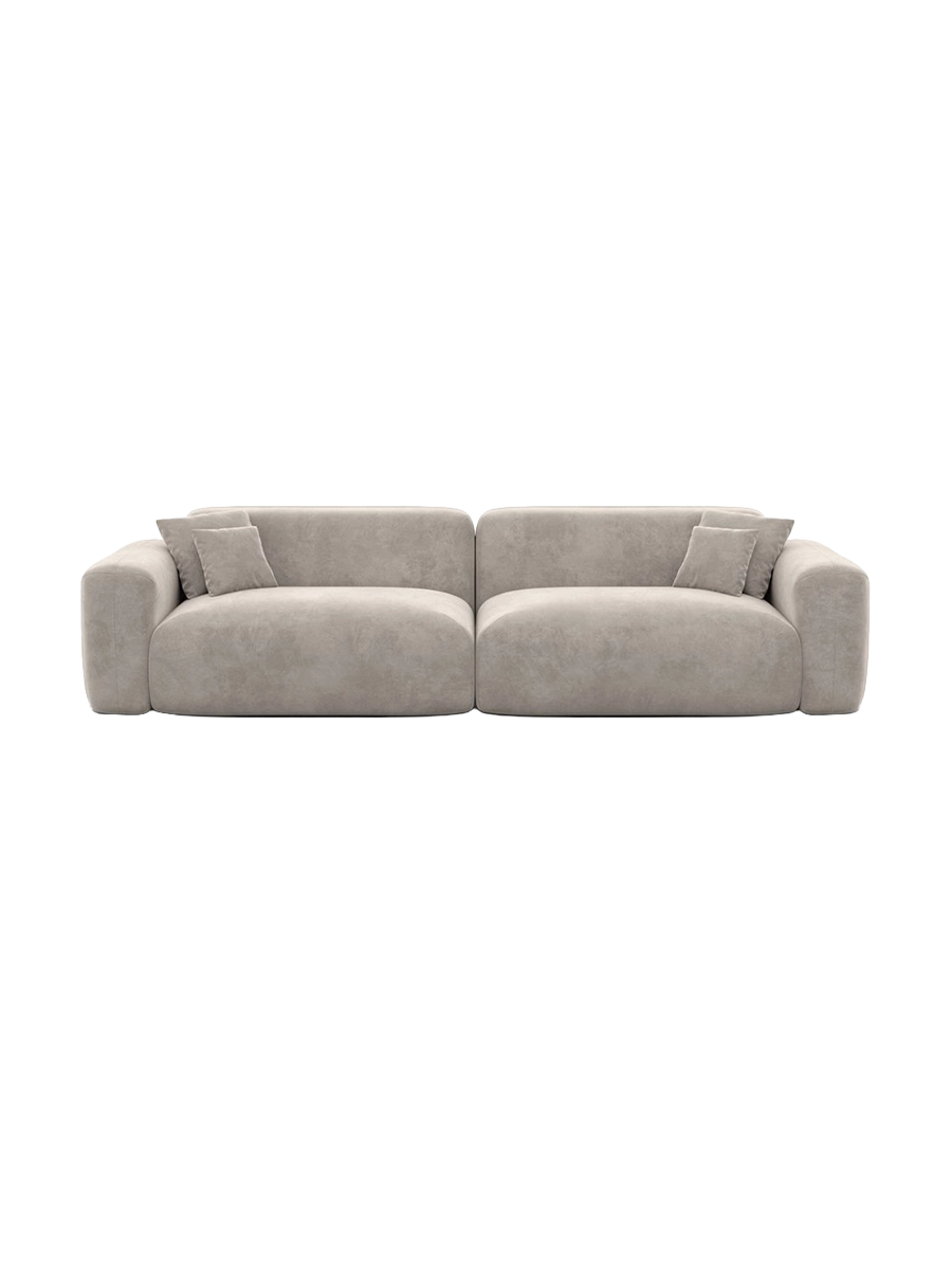 
3-Sitzer Design Sofa „Aras“ mit Samtbezug - Samtbezug Beige