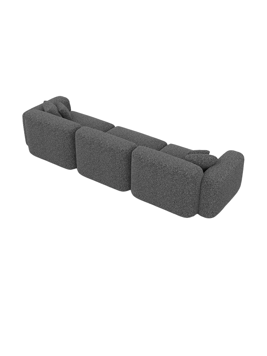 
4-Sitzer Design Sofa „Aras“ mit Bouclé-Bezug - Bouclé Graphit