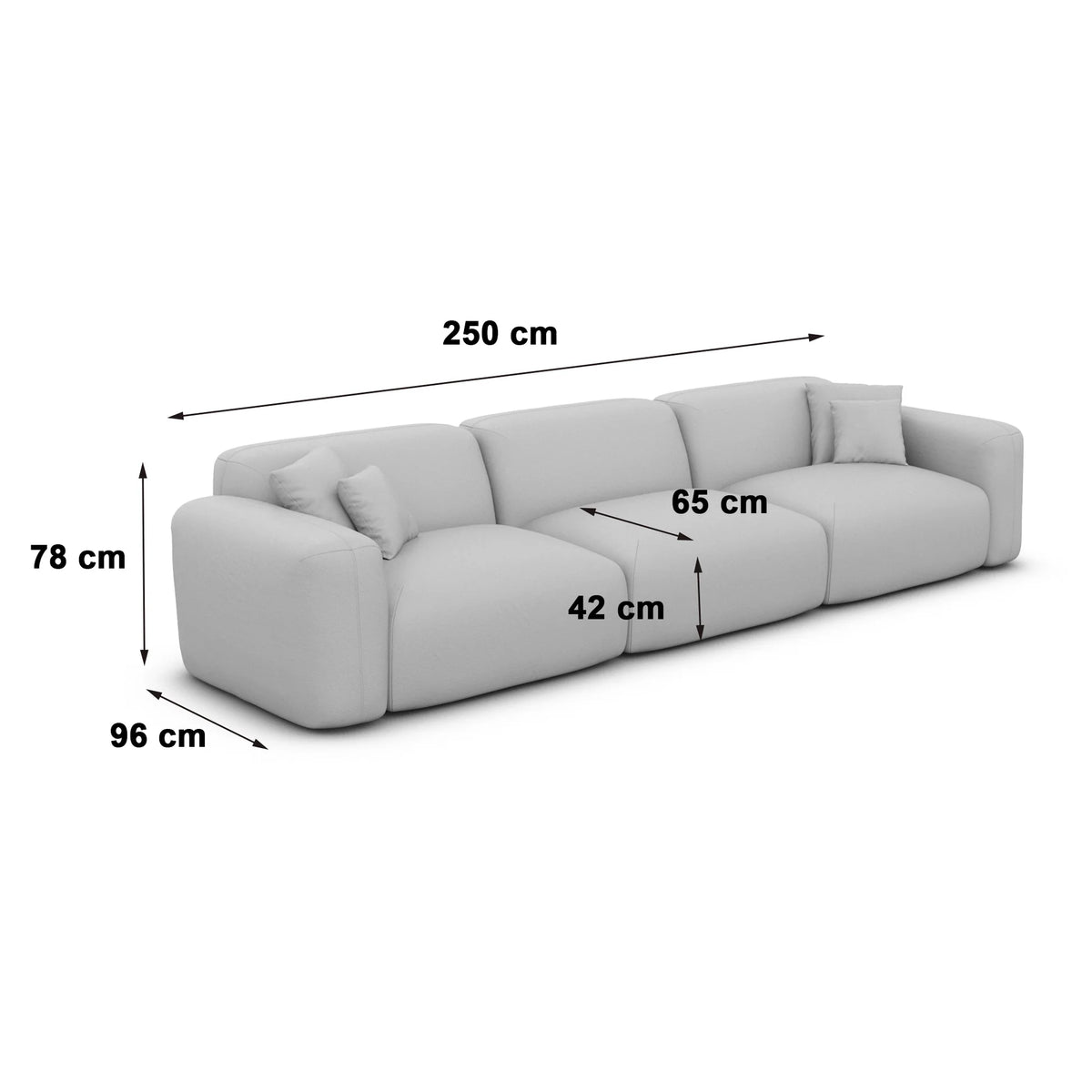 
4-Sitzer Design Sofa „Aras“ mit Bouclé-Bezug - Bouclé Graphit