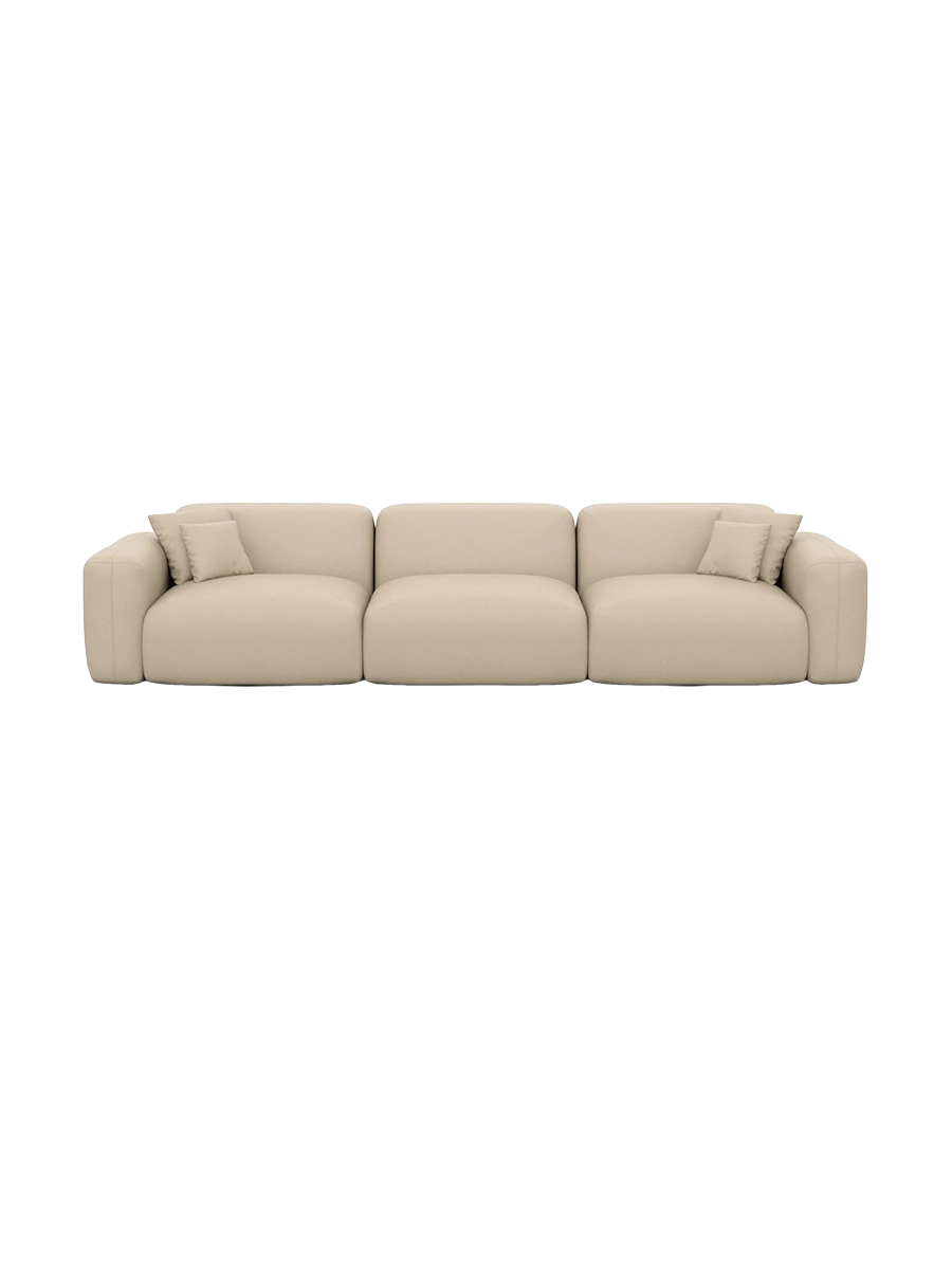 
4-Sitzer Design Echtleder Sofa „Aras“ - Echtleder Beige