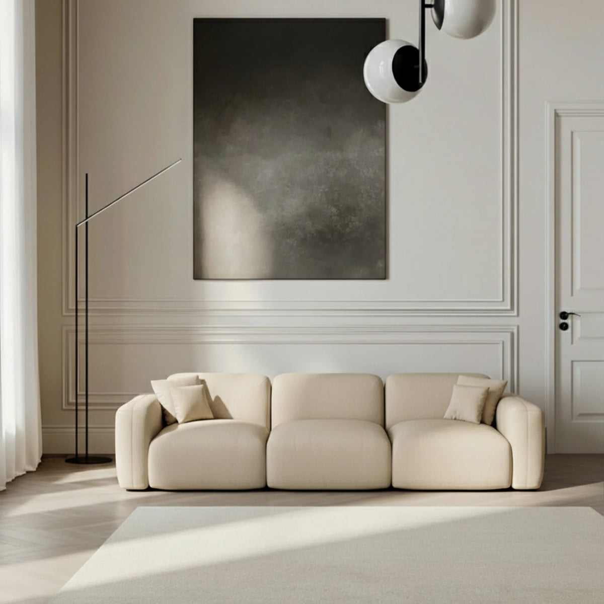 
4-Sitzer Design Echtleder Sofa „Aras“ - Echtleder Beige