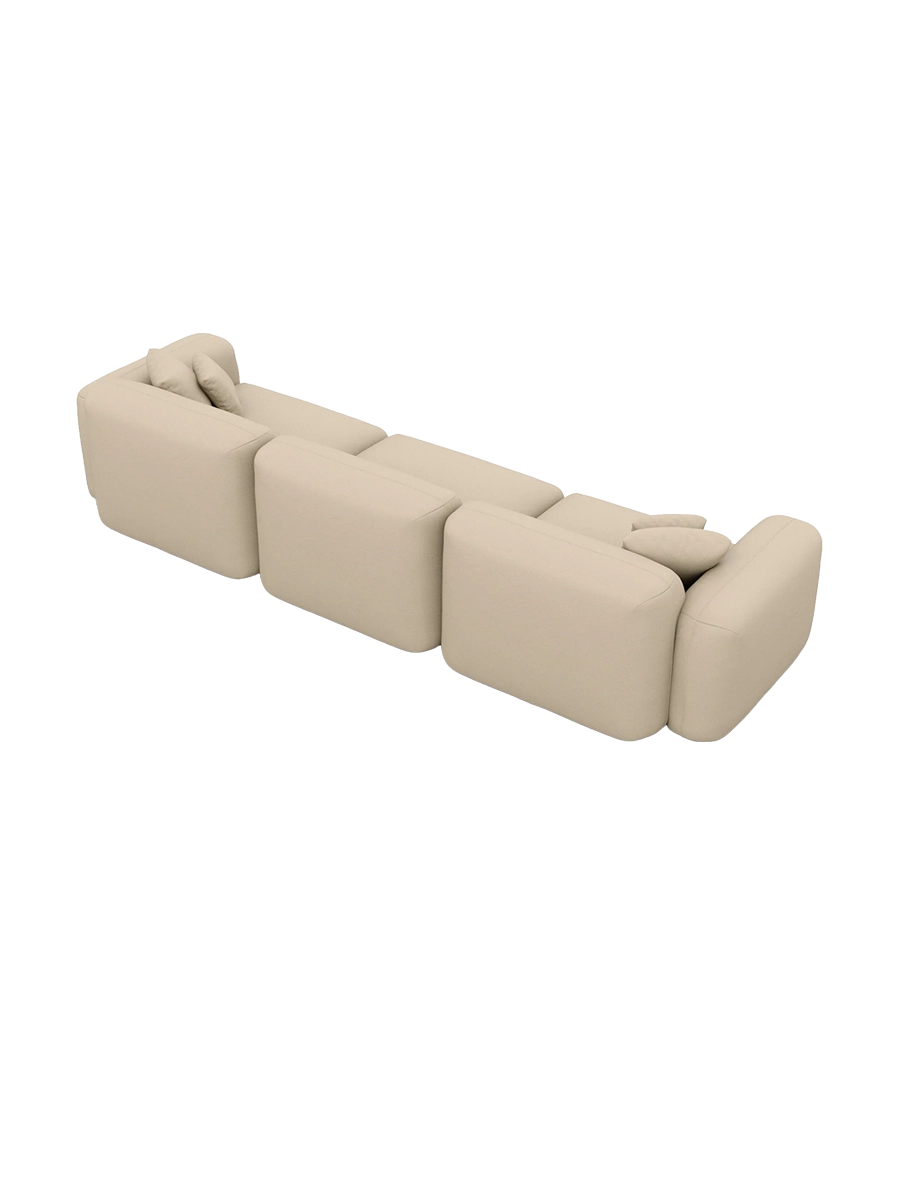 
4-Sitzer Design Echtleder Sofa „Aras“ - Echtleder Beige