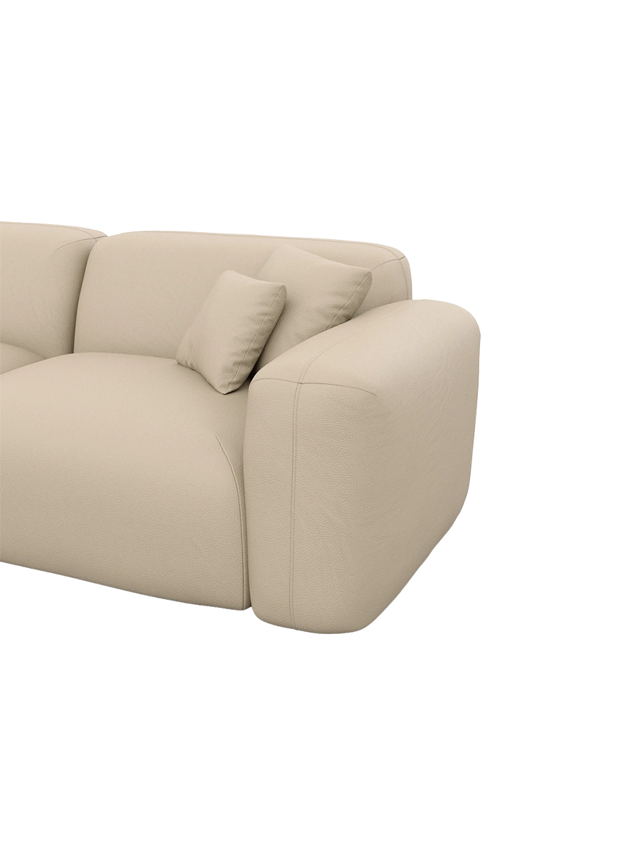 
4-Sitzer Design Echtleder Sofa „Aras“ - Echtleder Beige
