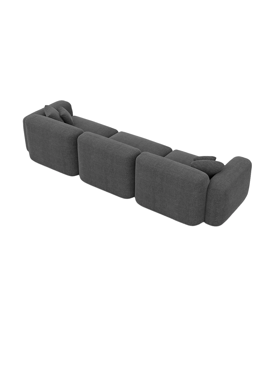 
4-Sitzer Design Sofa „Aras“ mit Strukturstoff-Bezug - Strukturstoff Anthrazit