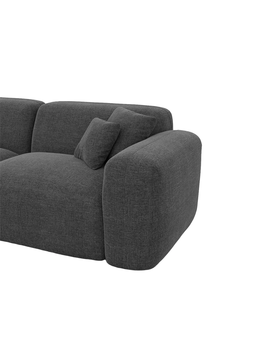 
4-Sitzer Design Sofa „Aras“ mit Strukturstoff-Bezug - Strukturstoff Anthrazit