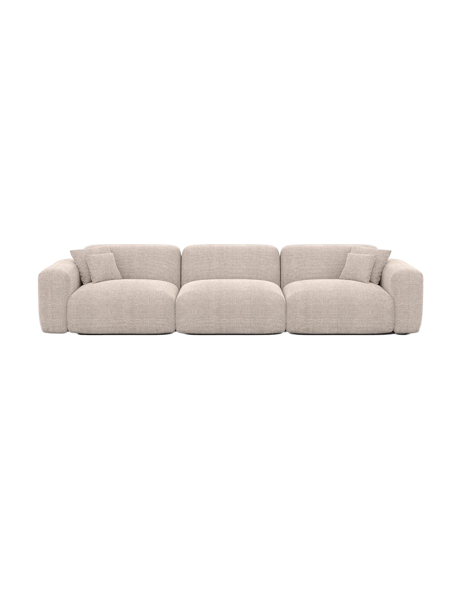 
4-Sitzer Design Sofa „Aras“ mit Strukturstoff-Bezug - Strukturstoff Anthrazit