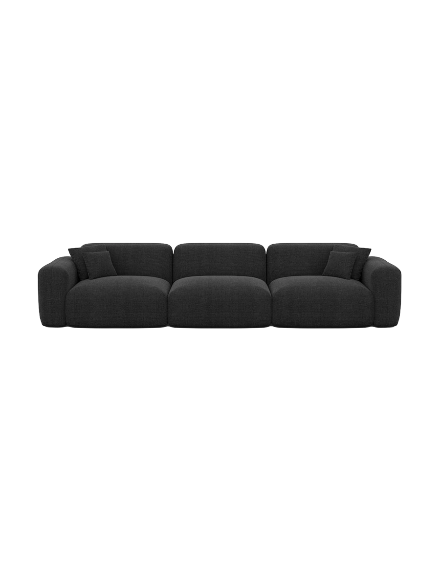 
4-Sitzer Design Sofa „Aras“ mit Strukturstoff-Bezug - Strukturstoff Anthrazit