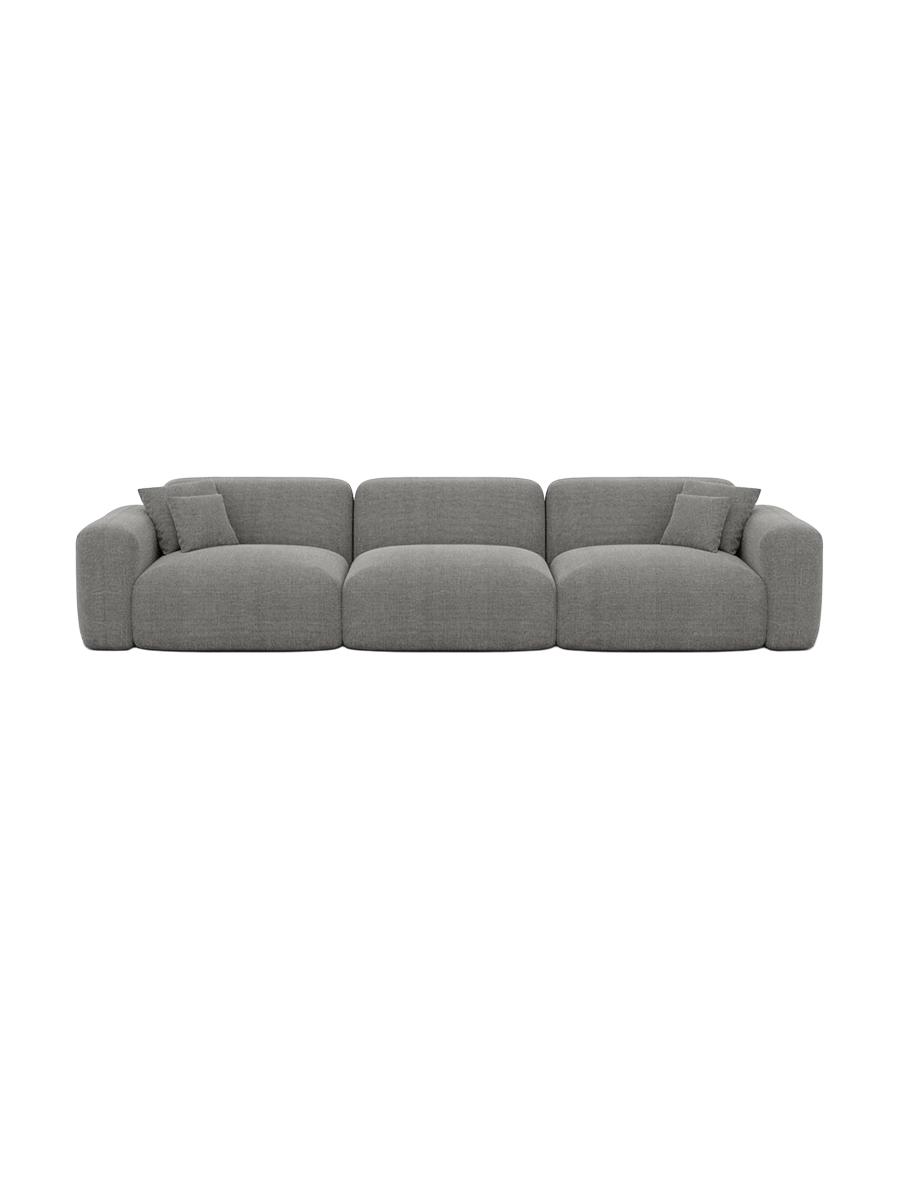 
4-Sitzer Design Sofa „Aras“ mit Strukturstoff-Bezug - Strukturstoff Anthrazit