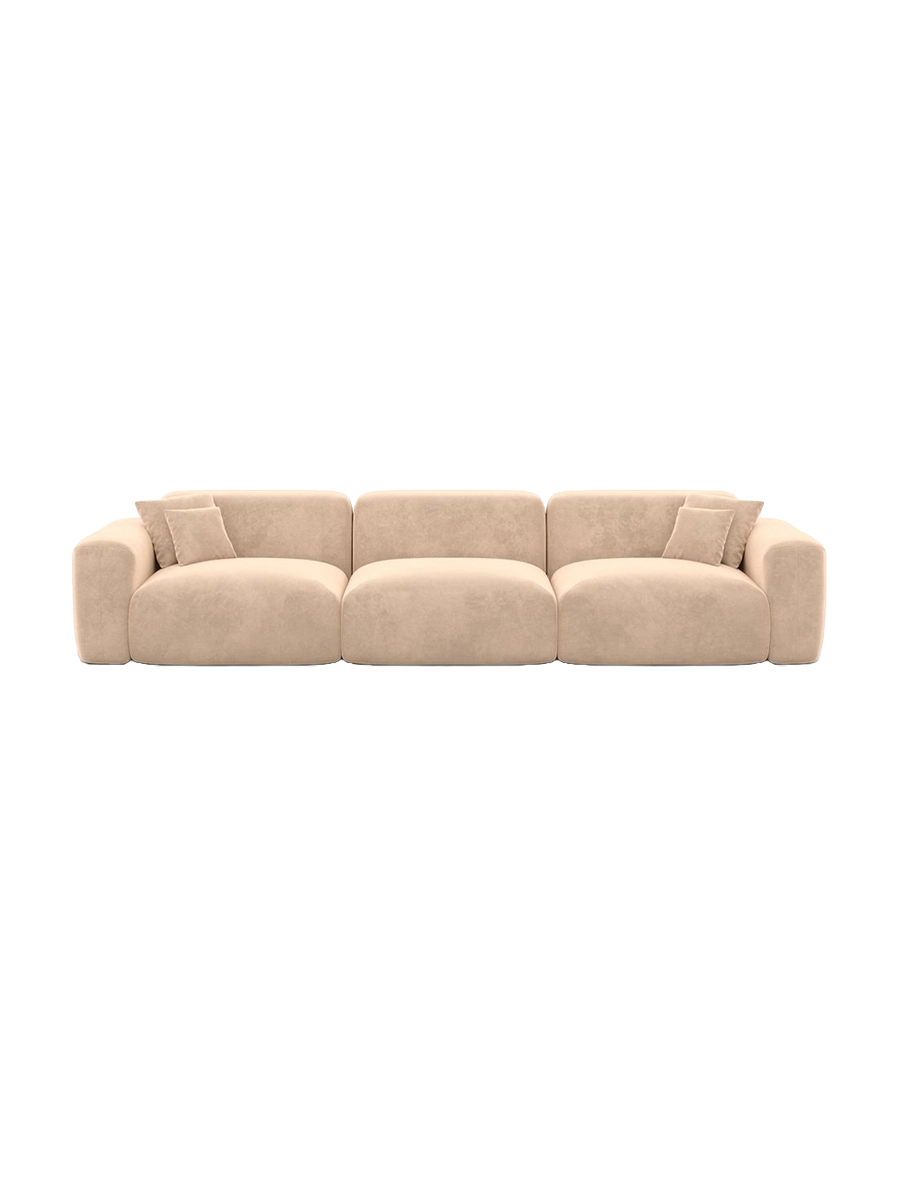 
4-Sitzer Design Sofa „Aras“ mit Samtbezug - Samtbezug Beige