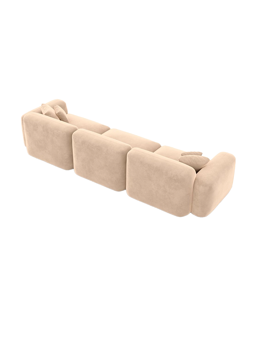 
4-Sitzer Design Sofa „Aras“ mit Samtbezug - Samtbezug Beige