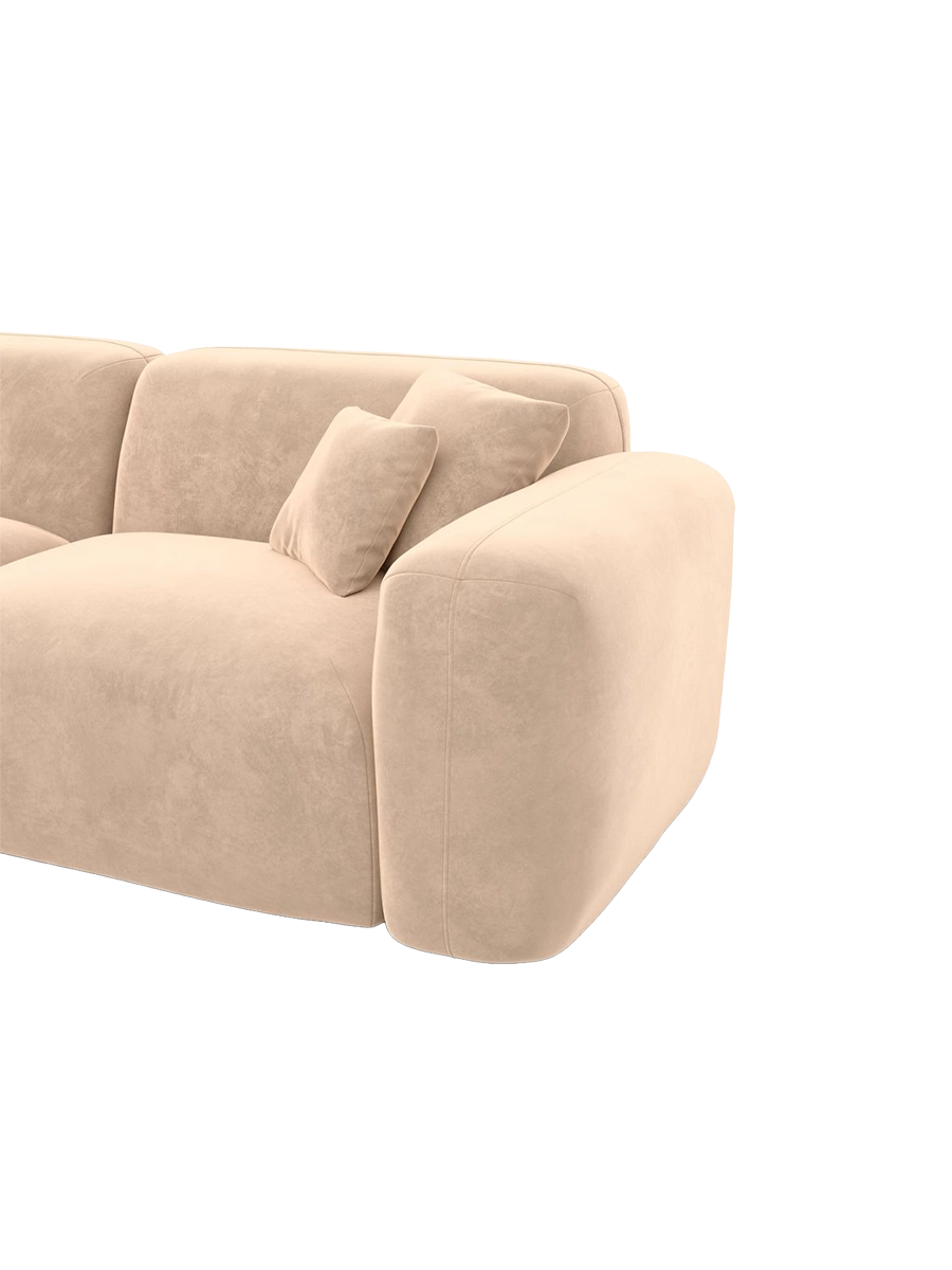 
4-Sitzer Design Sofa „Aras“ mit Samtbezug - Samtbezug Beige