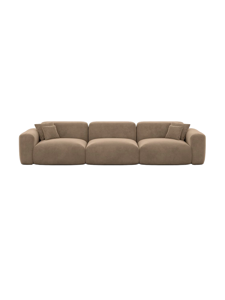 
4-Sitzer Design Sofa „Aras“ mit Samtbezug - Samtbezug Beige