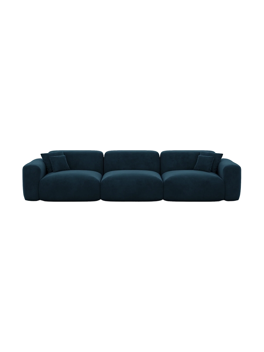 
4-Sitzer Design Sofa „Aras“ mit Samtbezug - Samtbezug Beige