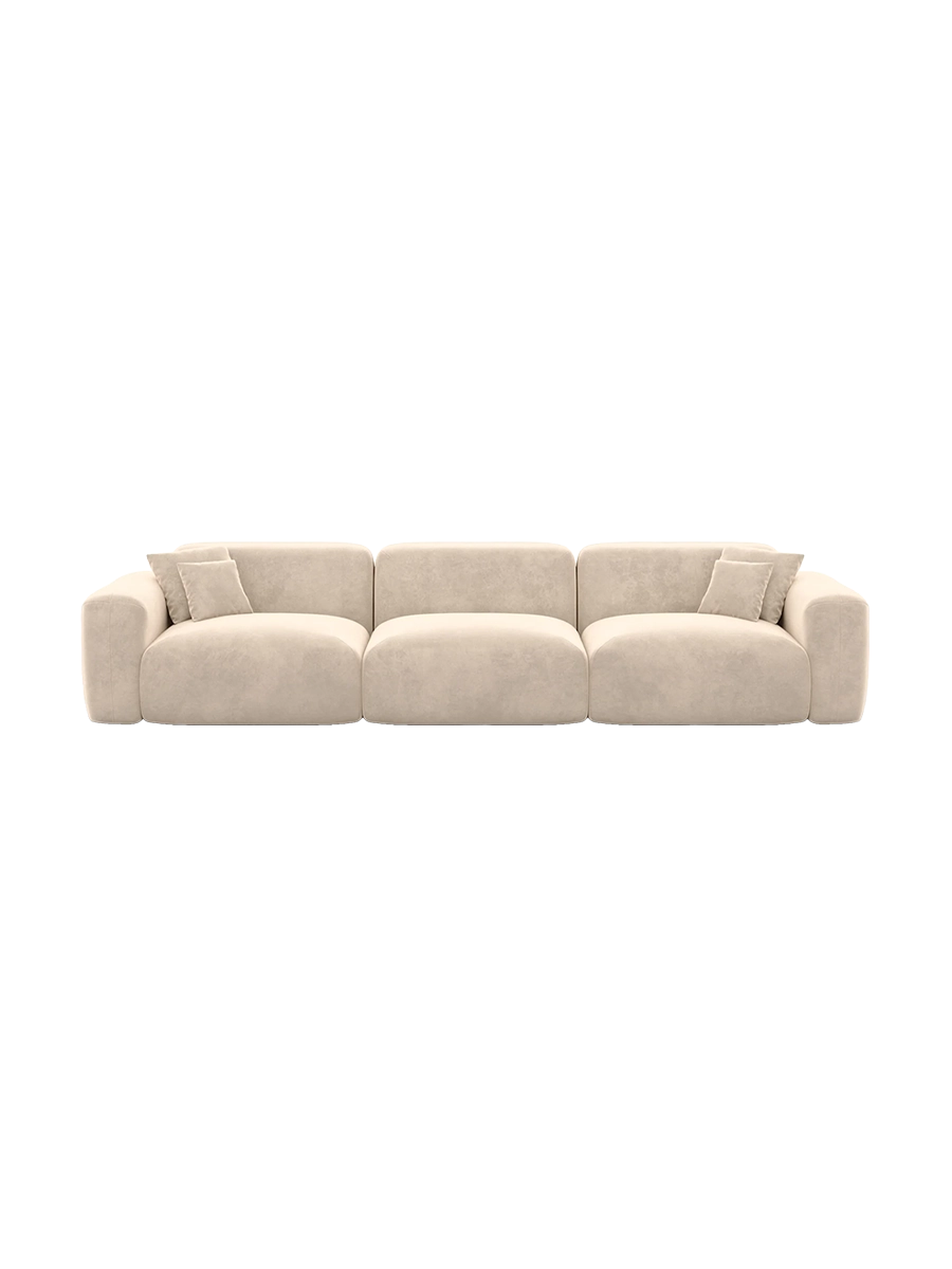 
4-Sitzer Design Sofa „Aras“ mit Samtbezug - Samtbezug Beige