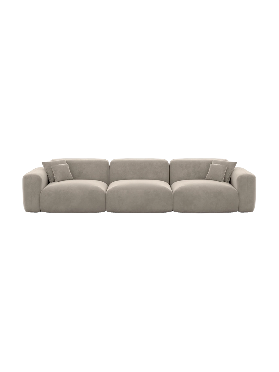 
4-Sitzer Design Sofa „Aras“ mit Samtbezug - Samtbezug Beige