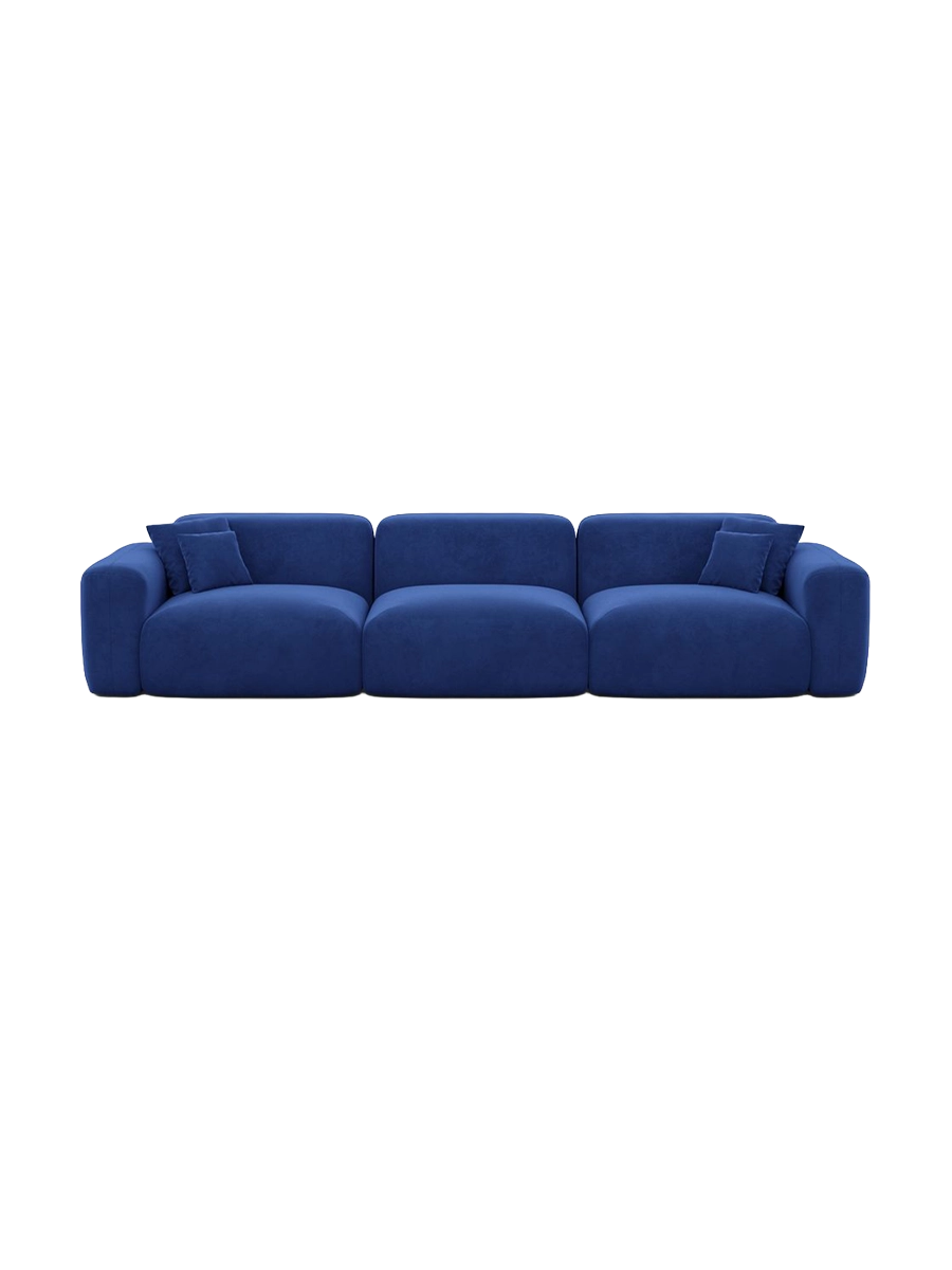 
4-Sitzer Design Sofa „Aras“ mit Samtbezug - Samtbezug Beige