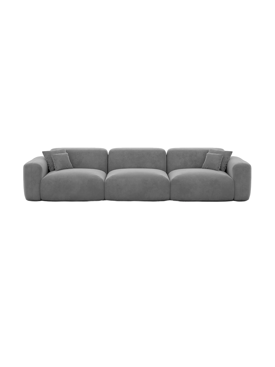 
4-Sitzer Design Sofa „Aras“ mit Samtbezug - Samtbezug Beige