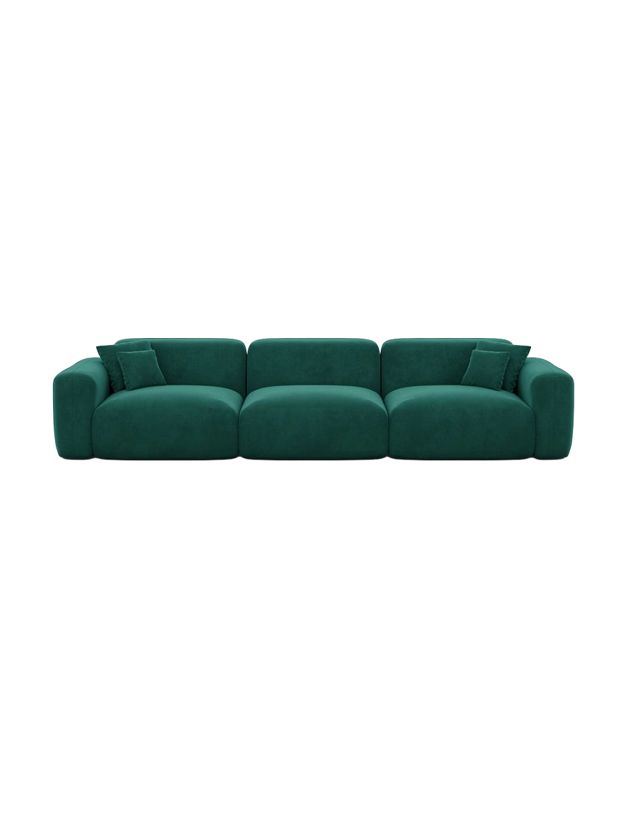 
4-Sitzer Design Sofa „Aras“ mit Samtbezug - Samtbezug Beige