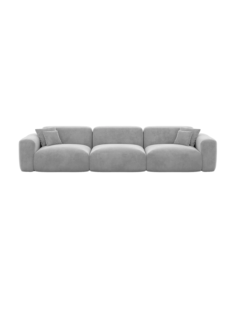 
4-Sitzer Design Sofa „Aras“ mit Samtbezug - Samtbezug Beige