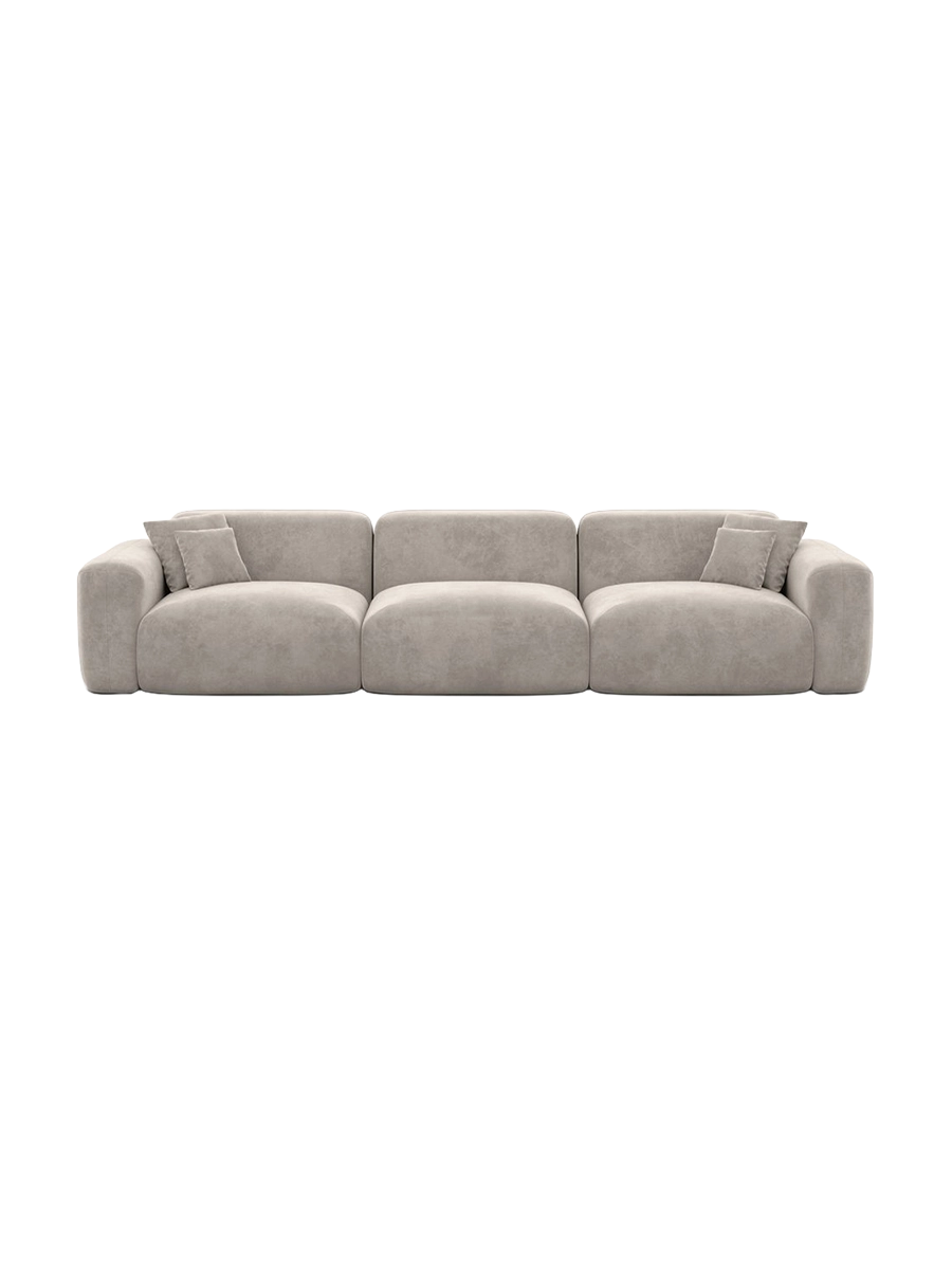 
4-Sitzer Design Sofa „Aras“ mit Samtbezug - Samtbezug Beige