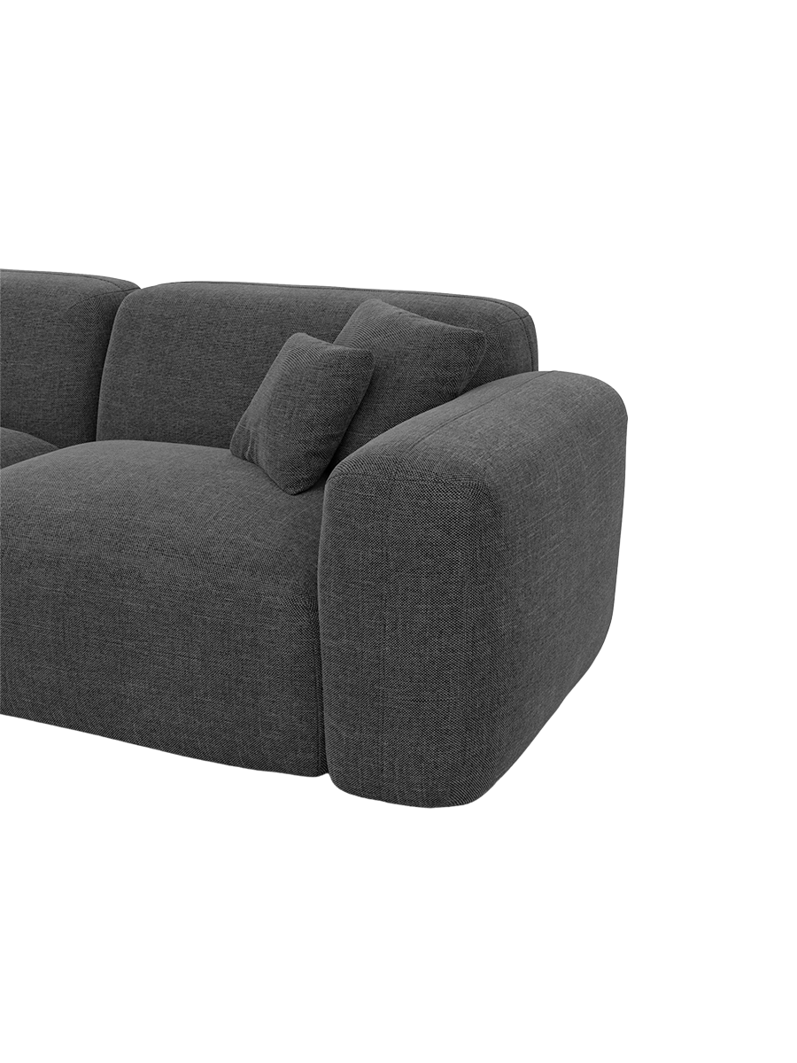 
6-Sitzer Design Panorama-Sofa „Aras XL“ mit Strukturstoff-Bezug - Strukturstoff Anthrazit / lange Seite links, Liegeteil rechts