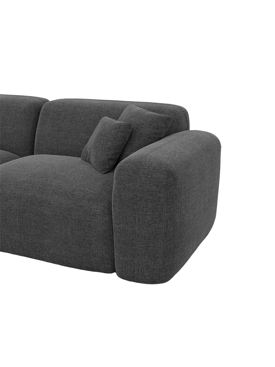 
7-Sitzer Design Panorama-Sofa „Aras XXL“ mit Strukturstoff-Bezug - Strukturstoff Anthrazit / Lange Seite links