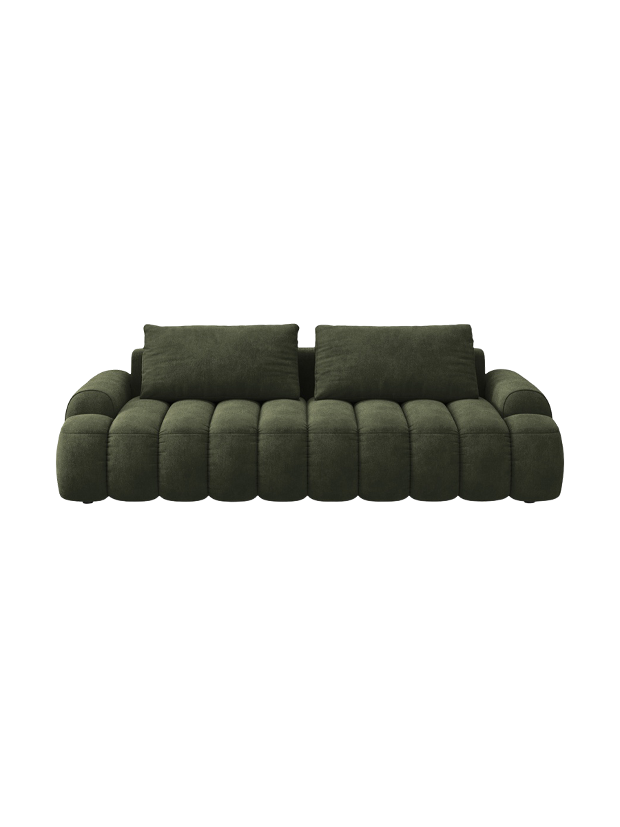 
4-Seater Designer Sofa "Kimi" with Sleeping Function - Velvet Green