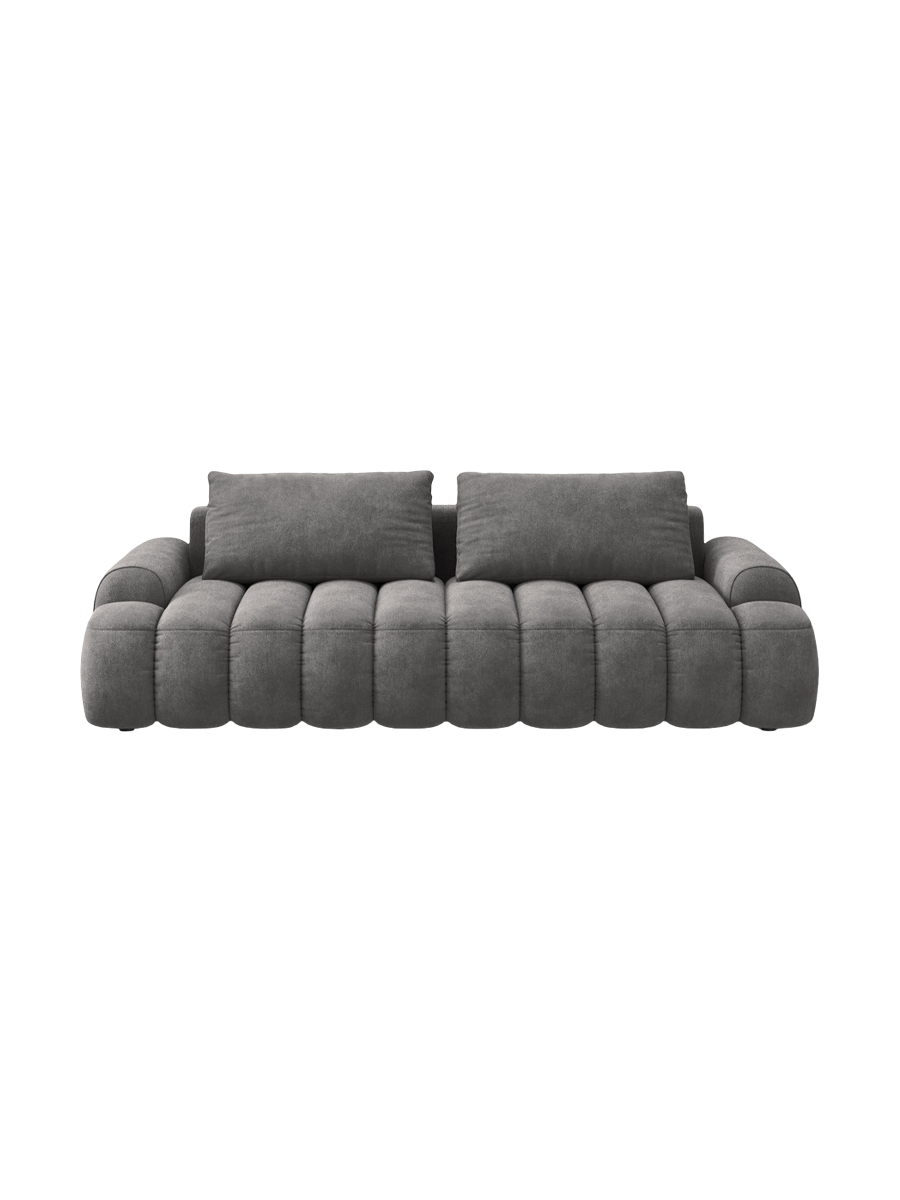 
4-Seater Designer Sofa "Kimi" with Sleeping Function - Velvet Grey